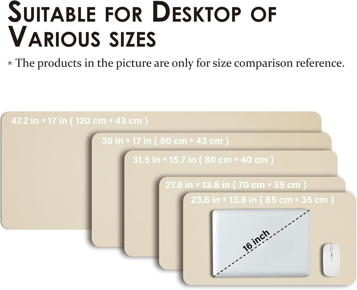 HOMIEAZICOZI Leather Desk Mat - Non-Slip PU Desk Pad for Office and Home - Desk Organization and Accessories - Ideal for Large Mouse Pad and Desk Mats on Top of Desks (Black,36''x 17'') (DPD-B-L)