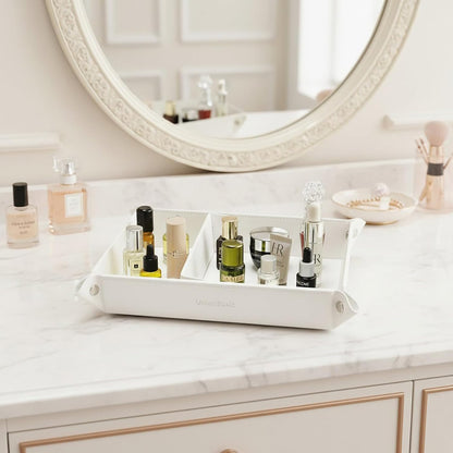 UnionBasic Small Valet Tray, Jewelry Tray for Rings Watches Earrings, Entryway Catchall Caddy for Coins Keys Change, Nightstand Bedside Valet Holder, Trays for Electronic Gadgets, Beige - Colors B