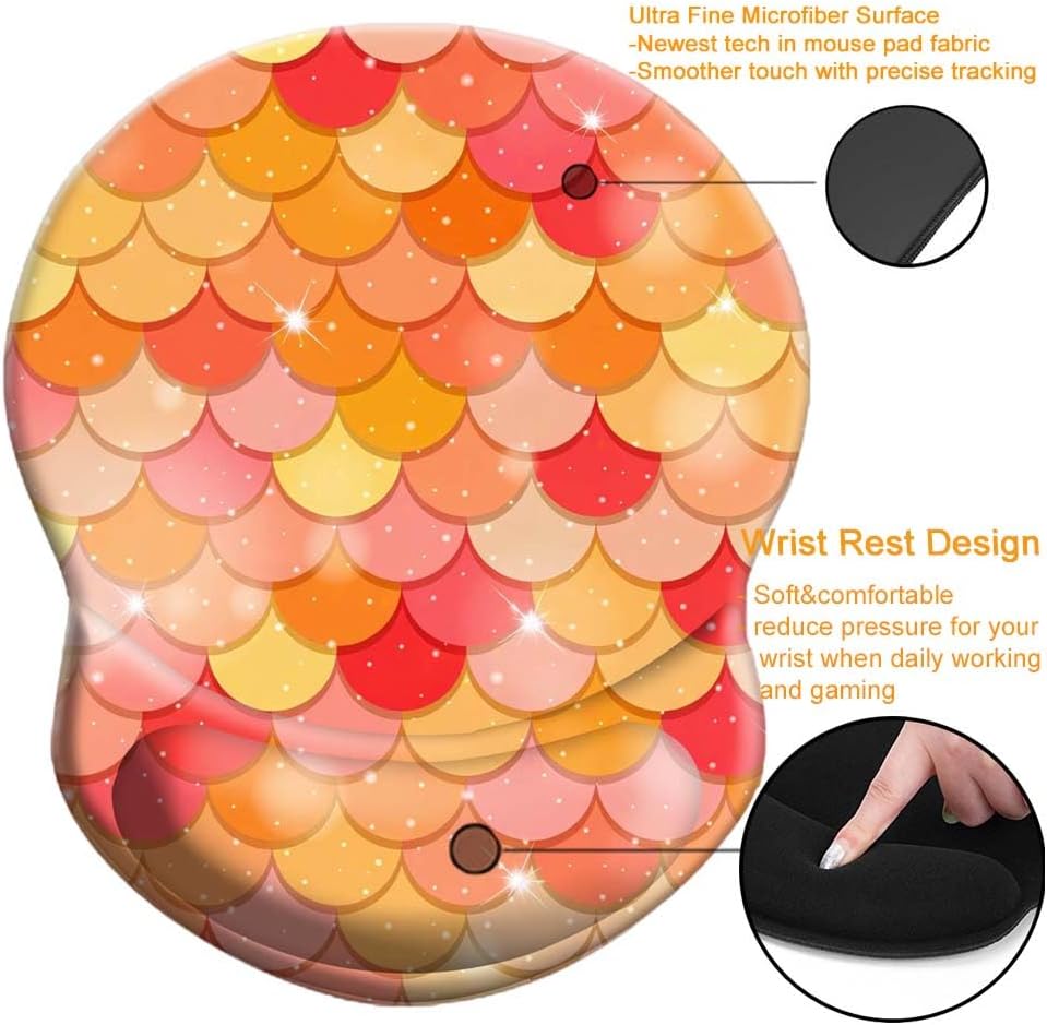 Wrist Support Mouse Pad Anti Slip Rubber Wrist Rest Mousepad 9in X 8in Small Desktop Notebook Mouse Mat for Working and Gaming (M-Pink Floral)