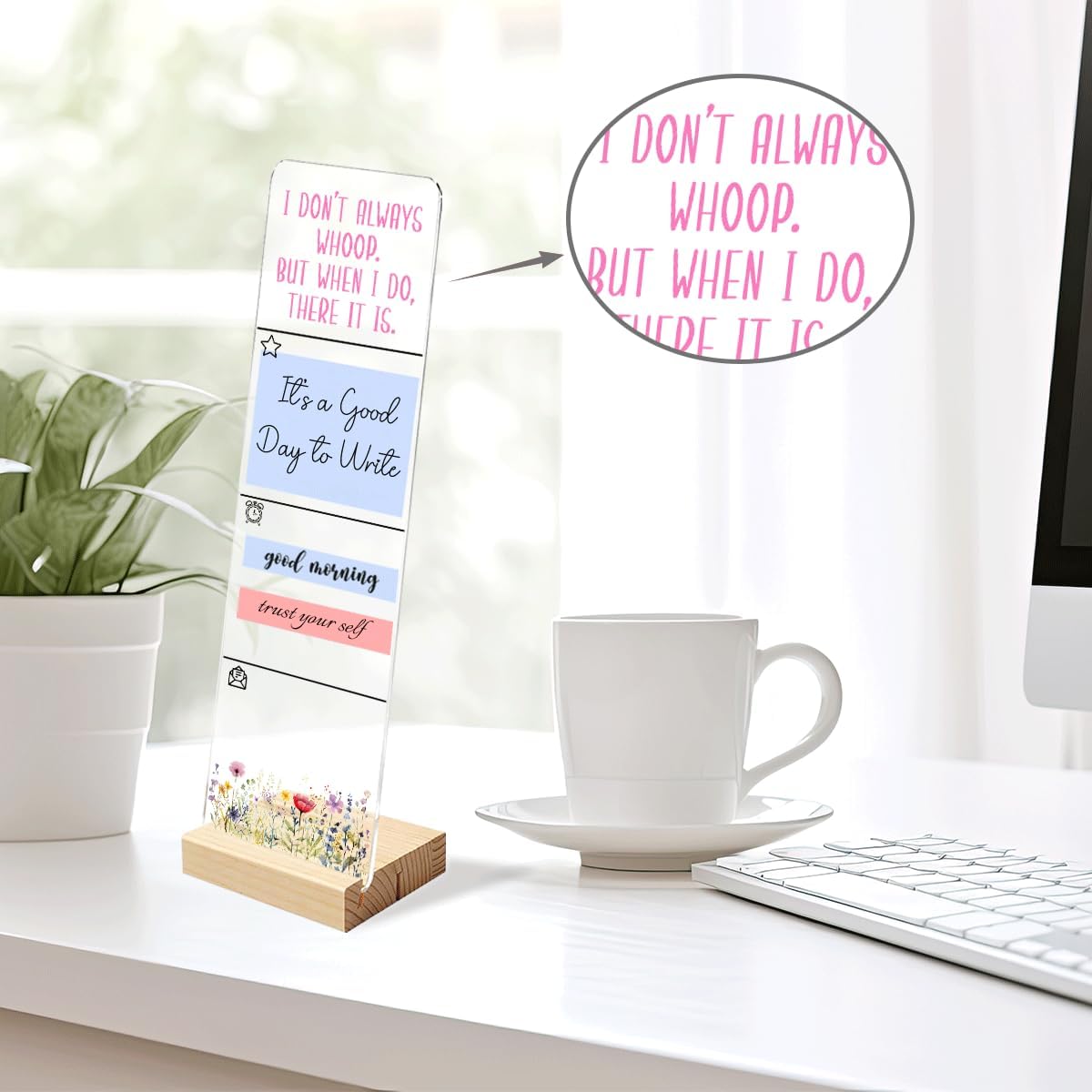 Note to Self Motivational Decor Sticky Note Holder, Mental Health Monitor Memo Board Decorations for School Counseling Office Therapy Desktop Art Decoration School Counselor, Therapist Office Gifts