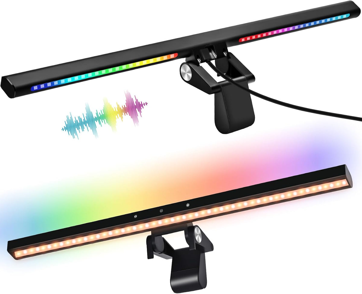 LED Monitor Light RGB Monitor Light Bar Backlight Adjustable Brightness and Color Temperature for Desk Office Home Game