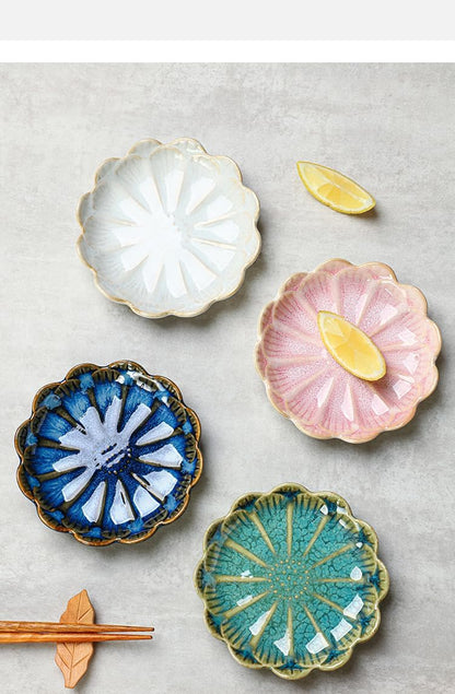Ring Dish, Kiln Glaze Jewelry Trinket Tray, Gifts for Women I Lotus Leaf Necklace Earrings Holder on Nightstand Bathroom, Ceramic Cute Key Bowl, White. All Jewelries Are NOT Included.
