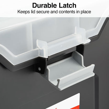 Hanging File Folder Box, Storage Bin Organizer, Snap Lid, Clear