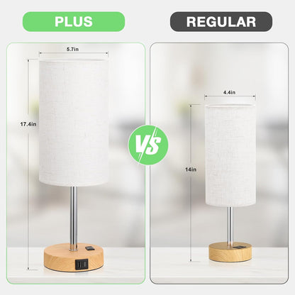 Dicoool Bedside Table Lamp for Bedroom - 3-Way Dimmable Touch Lamp, USB A+C