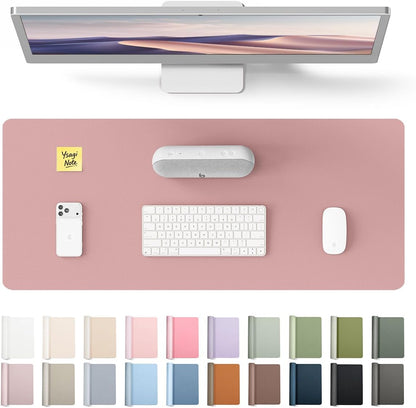 YSAGi Leather Desk Pad Protector, Office Desk Mat, Large Mouse Pad, Non-Slip PU Leather Desk Blotter, Waterproof Laptop Desk Writing Pad for Office and Home (23.6" x 13.8", Eggshell) - Colors A