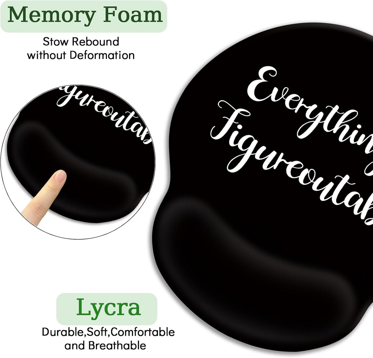 LIMKRIAN Cat Ergonomic Mouse Pad with Wrist Rest, Gaming Mouse Pad with Wrist Support, Funny Mouse Pads for Desk, Computer Mousepad with Non-Slip Pain Relief PU Base, Cute Office Desk Accessories - Colors B