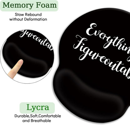LIMKRIAN Cat Ergonomic Mouse Pad with Wrist Rest, Gaming Mouse Pad with Wrist Support, Funny Mouse Pads for Desk, Computer Mousepad with Non-Slip Pain Relief PU Base, Cute Office Desk Accessories - Colors B