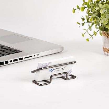 Metal Business Card Holder for Desk, Cute Card Display Stand, Compatible with Various Countertops, Gold