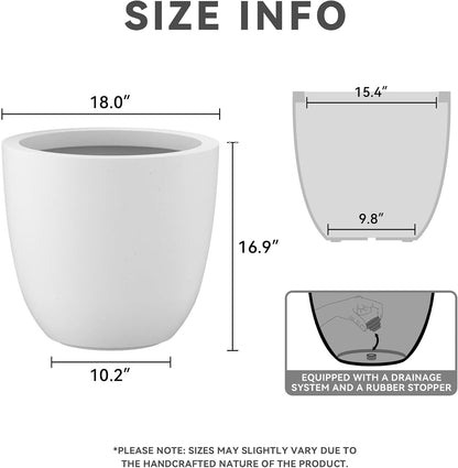 Kante 8.9" H x 10" W Small Concrete Planter, Compact Desktop Plant Pot with Drainage Hole & Rubber Plug – Lightweight Breathable Cement Container for Succulents, Cactus, Herbs, Indoor Outdoor, Gift