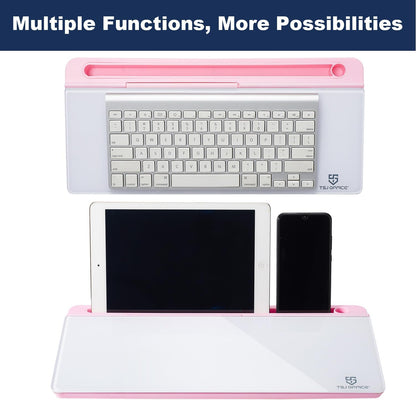 TSJ OFFICE Desktop Whiteboard Dry-Erase-Board - Computer Keyboard Stand White Board Surface Pad with Drawer, Desk Organizers with Accessories for Office, Home, School Supplies - Black