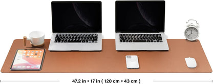 HOMIEAZICOZI Leather Desk Mat - Non-Slip PU Desk Pad for Office and Home - Desk Organization and Accessories - Ideal for Large Mouse Pad and Desk Mats on Top of Desks (Black,36''x 17'') (DPD-B-L)