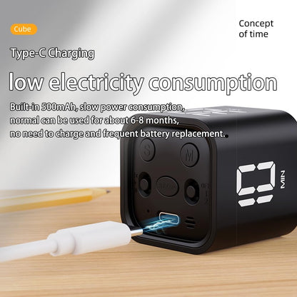 EooCoo Digital Timer College School Supplies, Gravity Pomodoro Cube Rotation, Countdown Productivity Kitchen Timer 5/10/30/60 Mins for Meeting, Back to School Gift, ADHD Tools, Office Desk Decoration