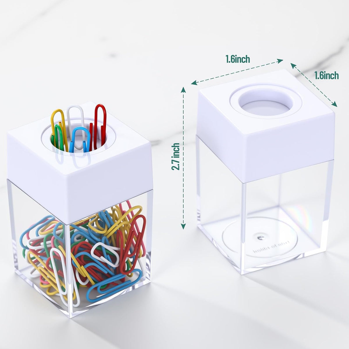 Outus 4 Pieces Magnetic Paper Clip Dispenser Holder Paperclip Dispenser for Desk, School, Office(Black)