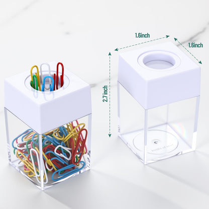 Outus 4 Pieces Magnetic Paper Clip Dispenser Holder Paperclip Dispenser for Desk, School, Office(Black)