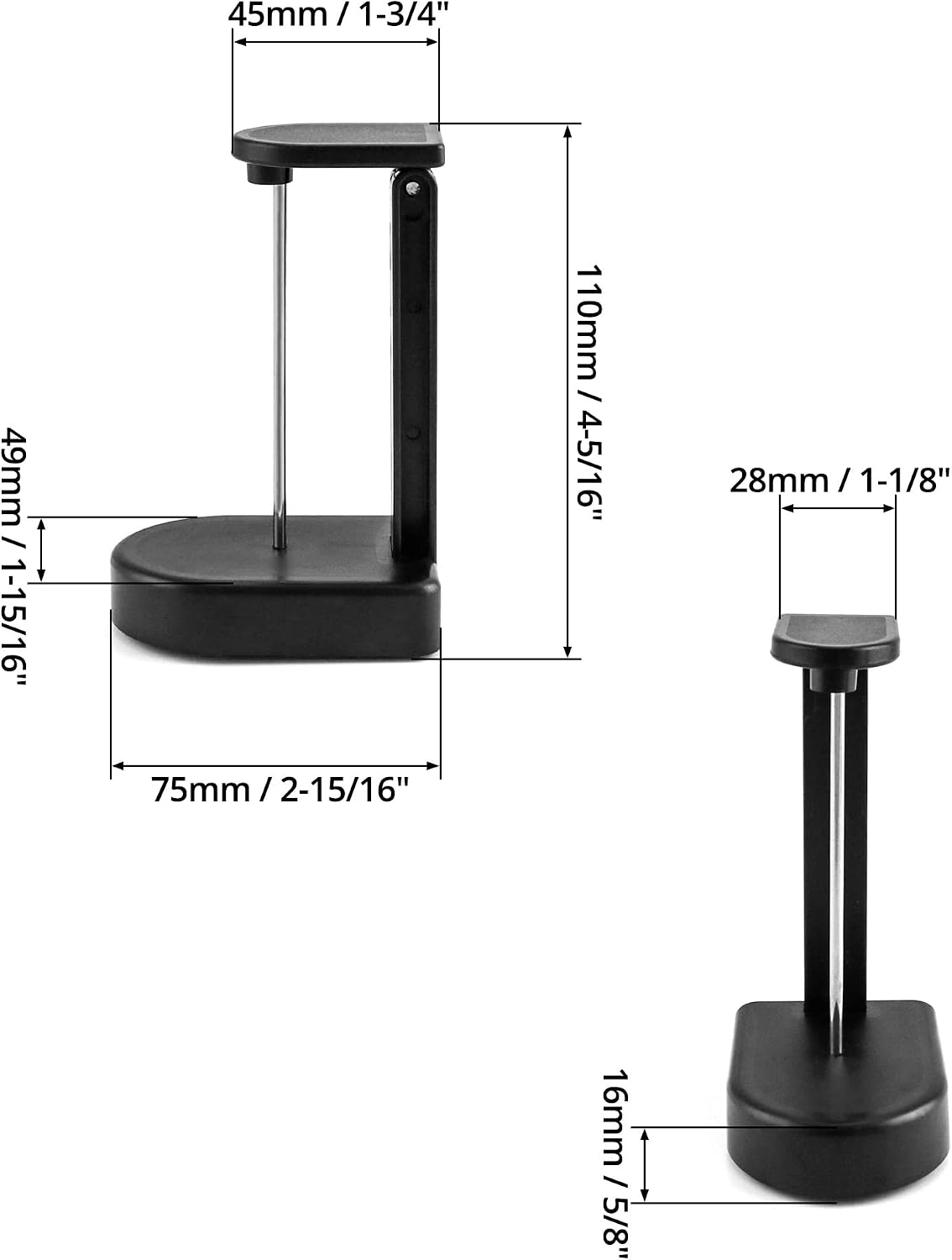 QWORK Paper Memo Holder Receipt Holder, 2 Packs Black Receipt Invoice Spike Stick Bill Fork Memo Note Spike with Safety Cap and Base