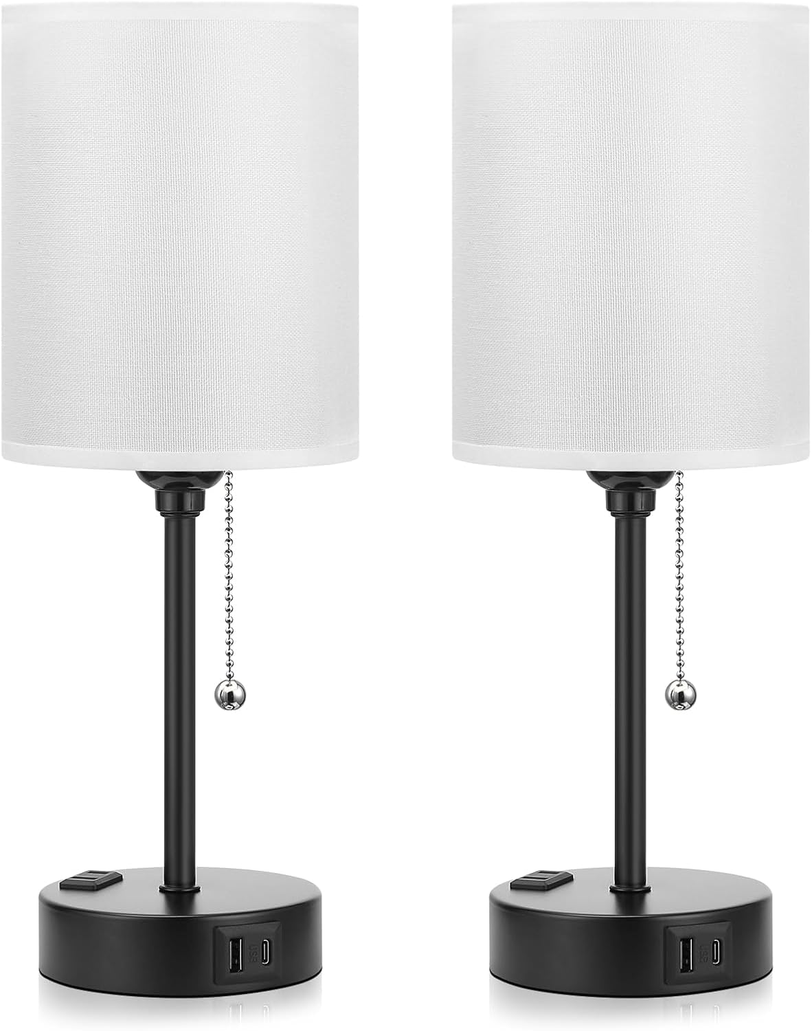Dicoool Bedside Table Lamp for Bedroom - Small Desk Lamp with USB Ports