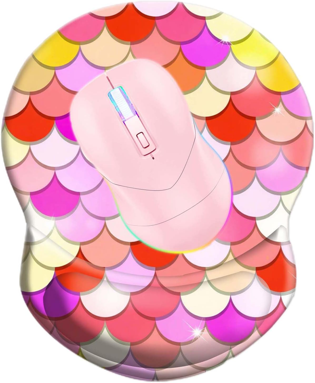 Wrist Support Mouse Pad Anti Slip Rubber Wrist Rest Mousepad 9in X 8in Small Desktop Notebook Mouse Mat for Working and Gaming (M-Pink Floral)