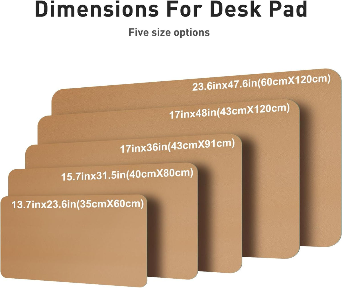 Aothia Leather Office Desk Pad Protector, Non-Slip PU Leather Desk Blotter, Waterproof Laptop Writing Mouse Pad for Office and Home, Black, 31.5" x 15.7" - Colors B