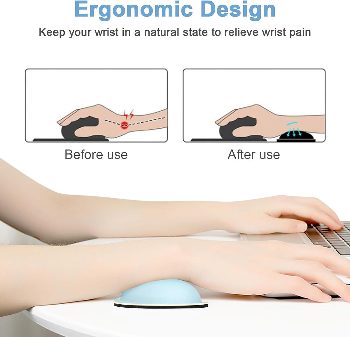 Dapesuom Enlarge Keyboard Wrist Rest, Cute Memory Foam Keyboard Wrist Cushion for Computer Desk Mats Support, Typing Pain Relief Ergonomic Mouse Pad Rests with Non-Slip Base for Gaming, Laptop, Purple