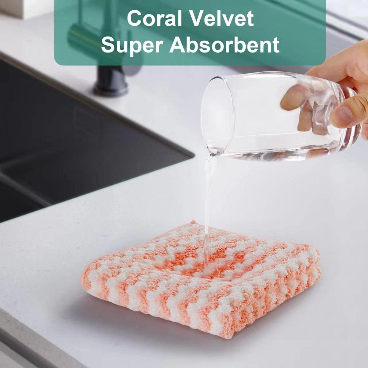 18 Pack Microfiber Cleaning Cloth, Kitchen Towels for Dish Drying Washing, Absorbent Streak Free Lint Free Rags for Cleaning, Reusable and Washable Towels - 10" x 10"