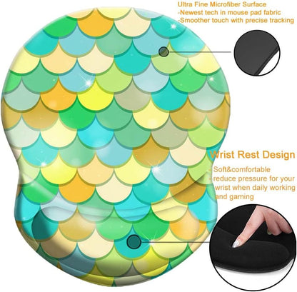 Wrist Support Mouse Pad Anti Slip Rubber Wrist Rest Mousepad 9in X 8in Small Desktop Notebook Mouse Mat for Working and Gaming (M-Pink Floral)