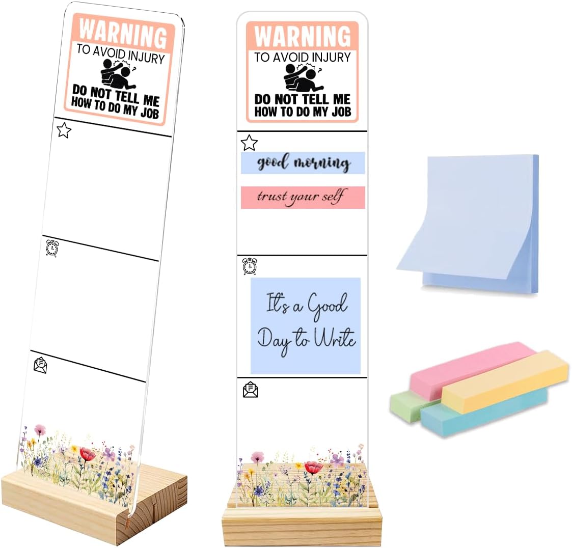 Note to Self Motivational Decor Sticky Note Holder, Mental Health Monitor Memo Board Decorations for School Counseling Office Therapy Desktop Art Decoration School Counselor, Therapist Office Gifts