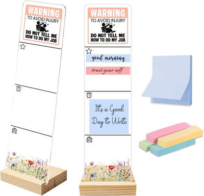 Note to Self Motivational Decor Sticky Note Holder, Mental Health Monitor Memo Board Decorations for School Counseling Office Therapy Desktop Art Decoration School Counselor, Therapist Office Gifts