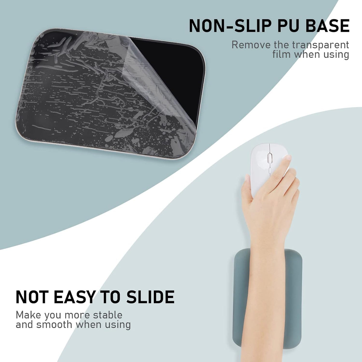 Leolee Elbow Rest Pads for Desk, Black Ergonomic Wrist Rest Arm Rest Pads | Memory Foam & Non-Slip Base, Armrest Cushion Support Pad Relieve Elbow and Wrist Pain for Computer, Office, 2 Packs