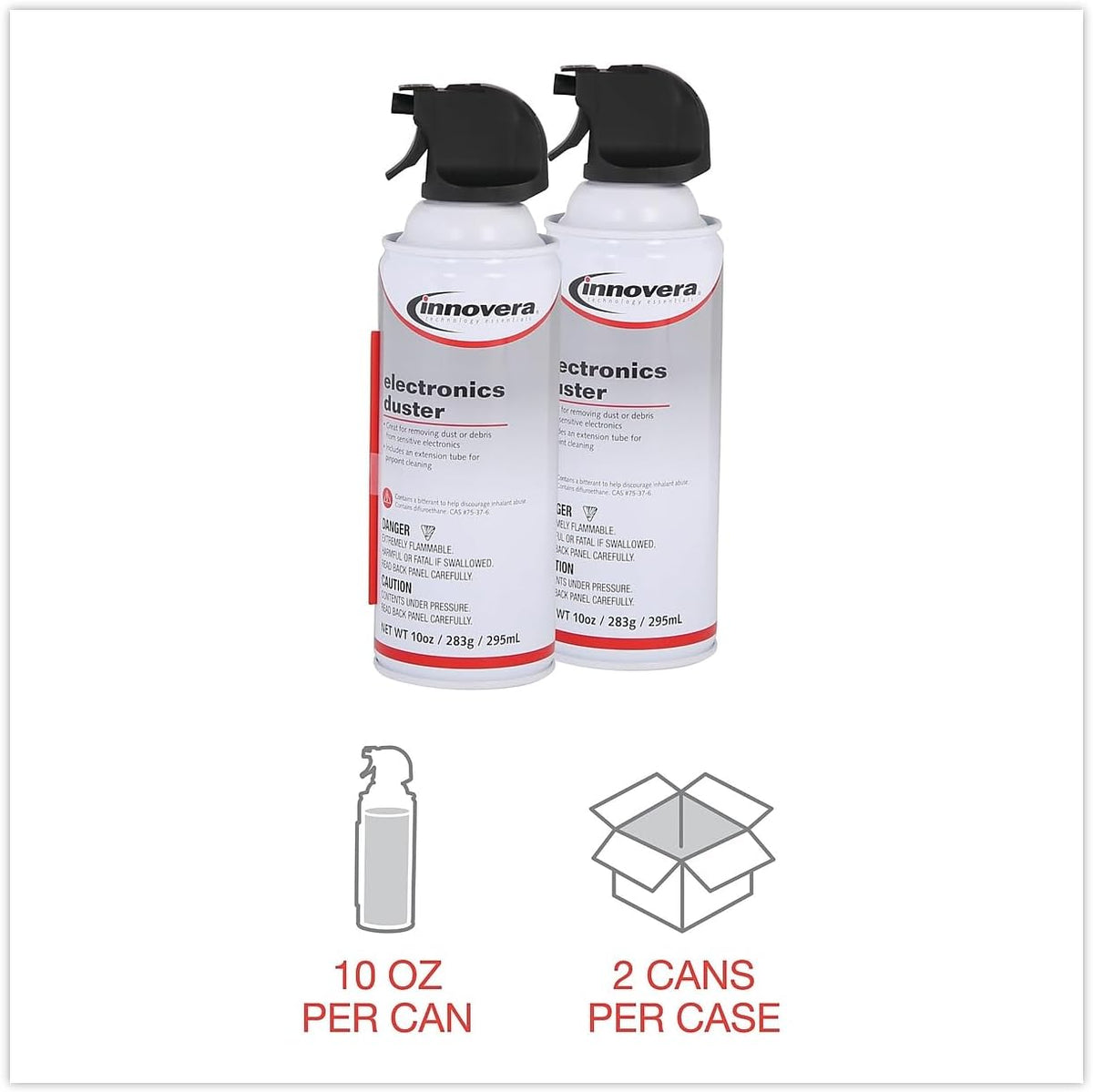 Innovera IVR10012 10 oz. Compressed Air Duster Cleaner (2/Pack)