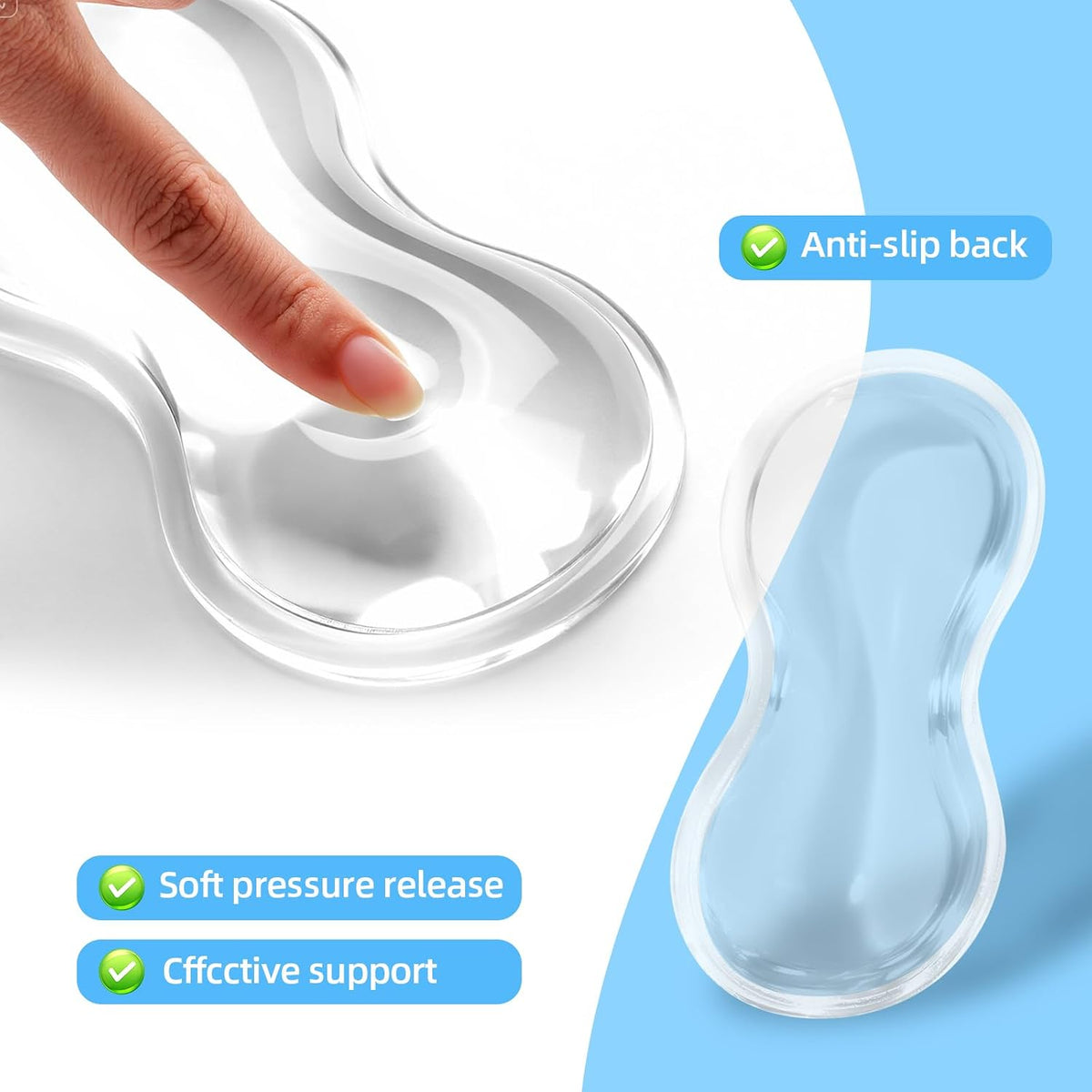 Mouse Wrist Rest Pad, Cool Gel Ergonomic Wrist Support with Non-Slip Base