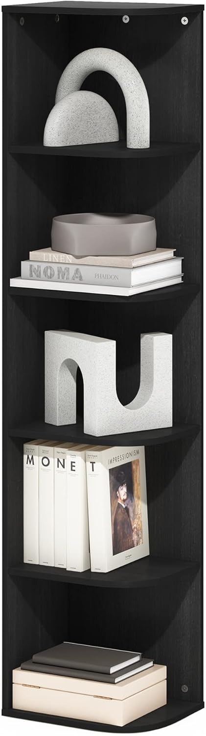 Furinno PASIR Book Shelf, 2-Tier Modern Bookshelf, Open Shelves Bookcase 9 x 12 x 21, Easy Assembly, for Living Room, Bedroom, Home Office, White