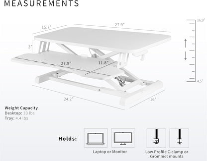 Black 32 in Standing Desk Converter, DESK-V000K