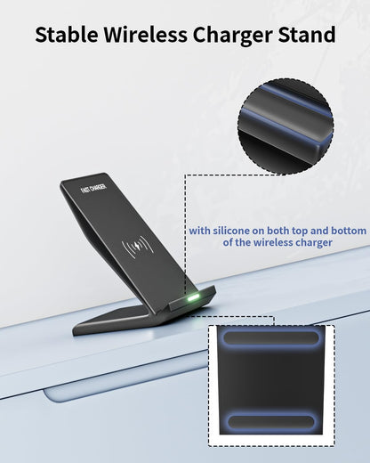 Wireless Charger Stand for Samsung,15W Max Wireless Charging Stand Desk Charging Station Android Desk Charger for Samsung S26/S25 Ultra/S24+/S23/S22/S21 FE,iPhone Air/17e/17 Pro Max/16 Pro/15/14/13/12