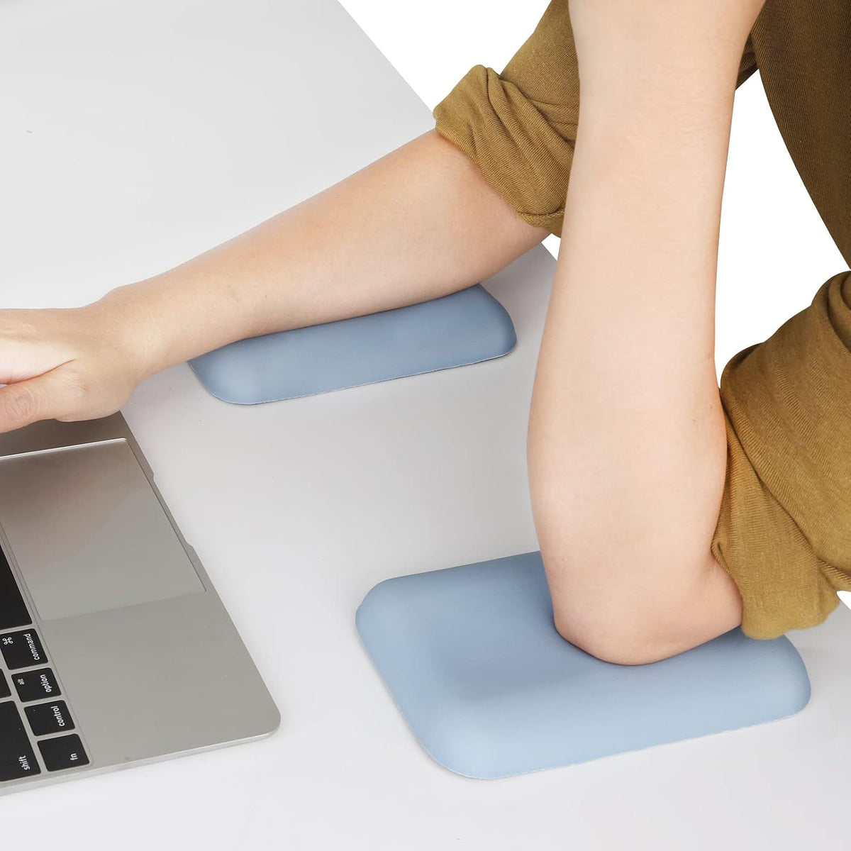 Leolee Elbow Rest Pads for Desk, Black Ergonomic Wrist Rest Arm Rest Pads | Memory Foam & Non-Slip Base, Armrest Cushion Support Pad Relieve Elbow and Wrist Pain for Computer, Office, 2 Packs