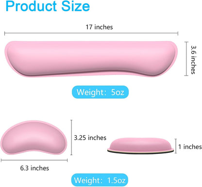 Mouse Wrist Rest, Ergonomic Memory Foam Mouse Wrist for Computer Desk Mats Support, PU Leather Hand Rest Pad Cushion for Gaming, Laptop, Men, Women, Pain Relief & Easy Typing, Black