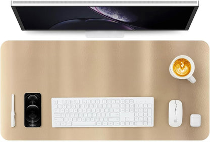 HOMIEAZICOZI Leather Desk Mat - Non-Slip PU Desk Pad for Office and Home - Desk Organization and Accessories - Ideal for Large Mouse Pad and Desk Mats on Top of Desks (Black,36''x 17'') (DPD-B-L)