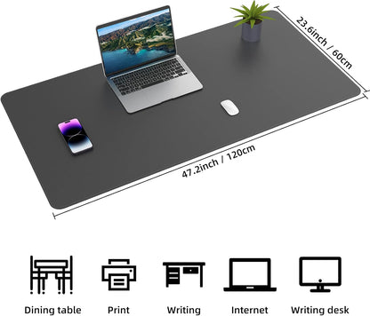 Large Desk Mat, 47" x 17", Black