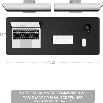YSAGi Non-Slip Leather Desk Pad, Waterproof Laptop Computer Desk Keyboard Mat, Table Protector Blotter Mat, Large Mouse Pad for Office/Work/Home/Decor(Dark Brown, 31.5" x 15.7")