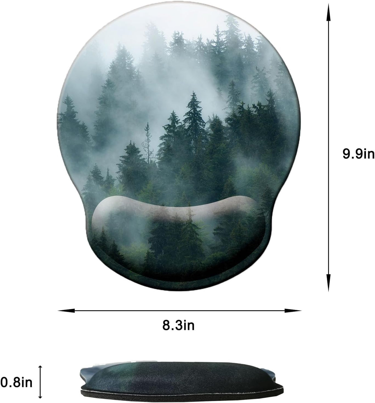 Mouse Pad with Wrist Support, Ergonomic Mouse Pad with Memory Foam Wrist Rest Cushion, Non-Slip Rubber Base Gaming Mice Pad for Home Office Computer Laptop, Flower Black