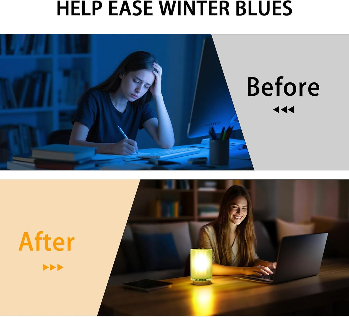 Battery Operated Lamp, Cordless Table Lamp with Timer, Desk Bedside Lamps with LED Warm Light, Glass Small Table Lamp for Bedroom, Bathroom, Living Room, Home Decor - Amber