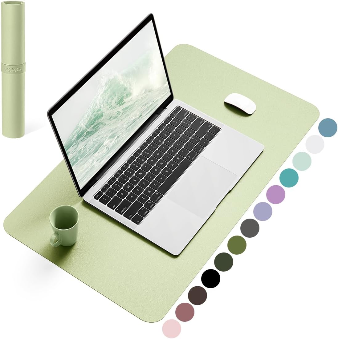 YSAGi Non-Slip Leather Desk Pad, Waterproof Laptop Computer Desk Keyboard Mat, Table Protector Blotter Mat, Large Mouse Pad for Office/Work/Home/Decor(Dark Brown, 31.5" x 15.7")