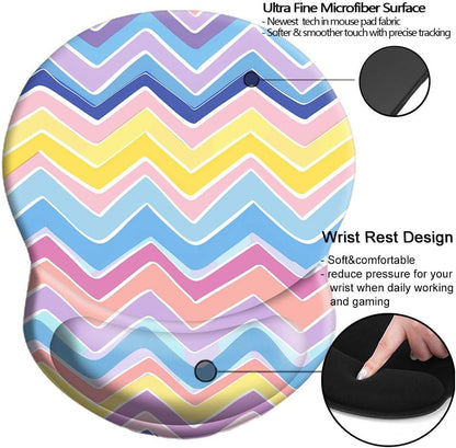 Wrist Support Mouse Pad Anti Slip Rubber Wrist Rest Mousepad 9in X 8in Small Desktop Notebook Mouse Mat for Working and Gaming (M-Pink Floral)