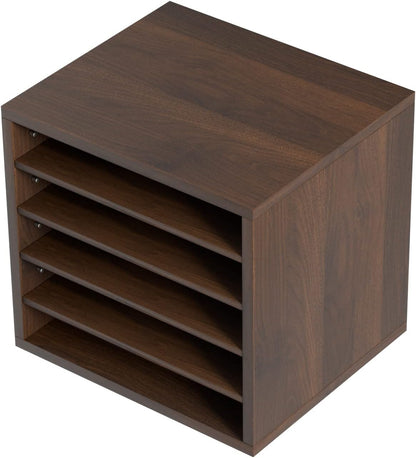 VEVOR Literature Organizers, 12 Compartments Office Mailbox with Adjustable Shelves, Wood Literature Sorter 20.4x12x16.1 inches for Office, Home, Classroom, Mailrooms Organization, EPA Certified White