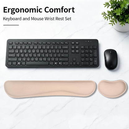 Bloss Leather Desk Pad and Keyboard Wrist Rest, Large Mouse Pad + Keyboard Pad+Mouse Wrist Support, Non-Slip Desk Mat Protector for Office, Home(31.5×15.7 Inches,Beige) - Colors B