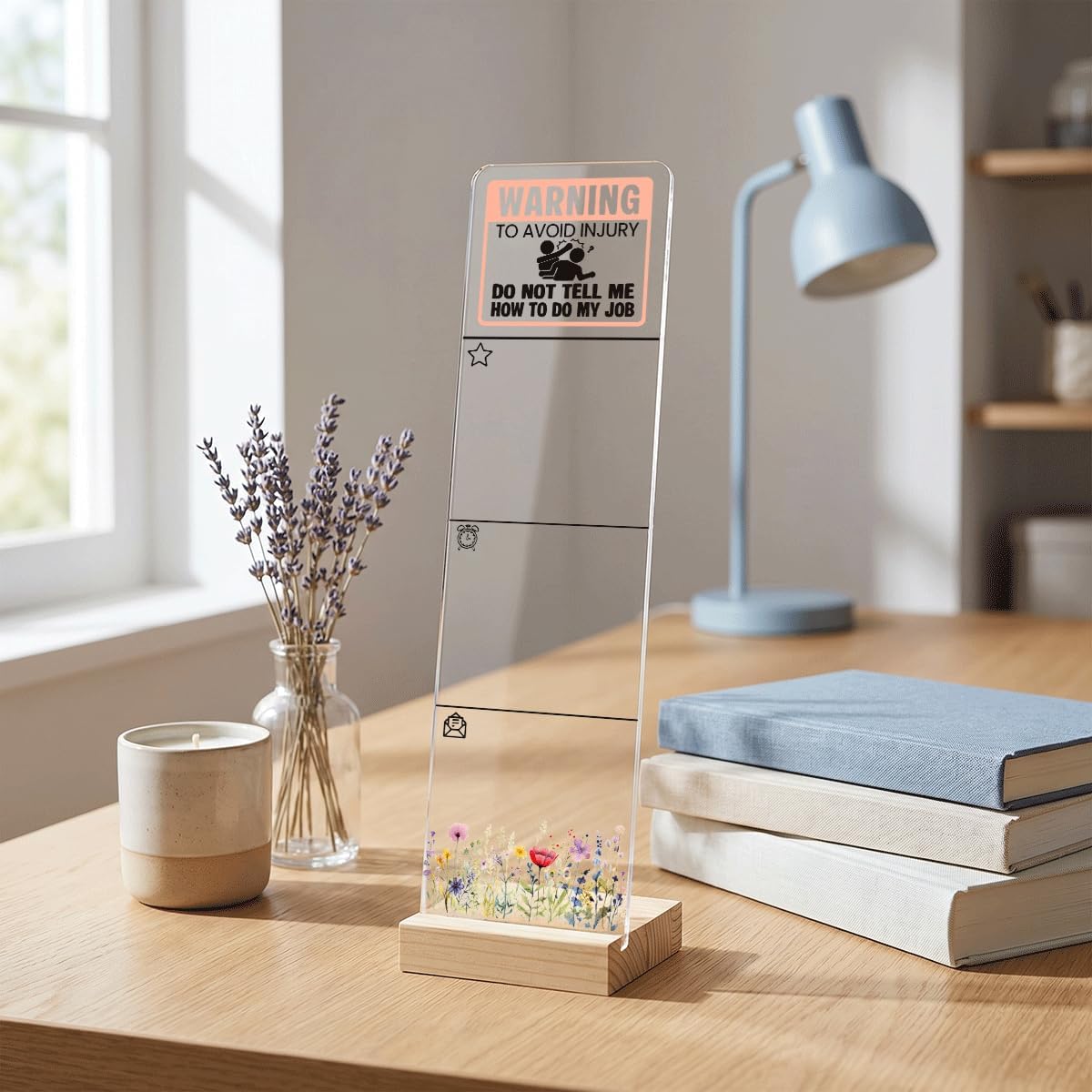 Note to Self Motivational Decor Sticky Note Holder, Mental Health Monitor Memo Board Decorations for School Counseling Office Therapy Desktop Art Decoration School Counselor, Therapist Office Gifts