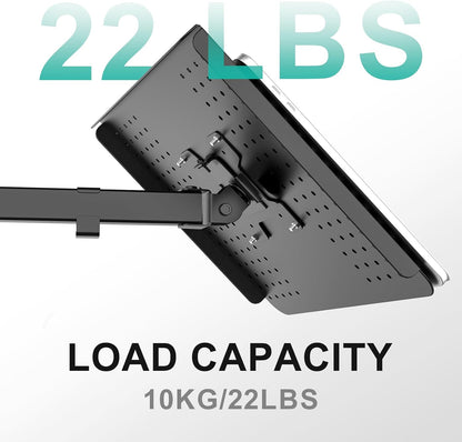 WALI Single Arm Laptop and Monitor Desk Mount for 17" Notebook and Up to 32" Screen, 2-in-1 Adjustable Monitor Arm with Laptop Tray, VESA 75x75 100x100,Holds 22-26.4 lbs, Black (GSMP001NLP)