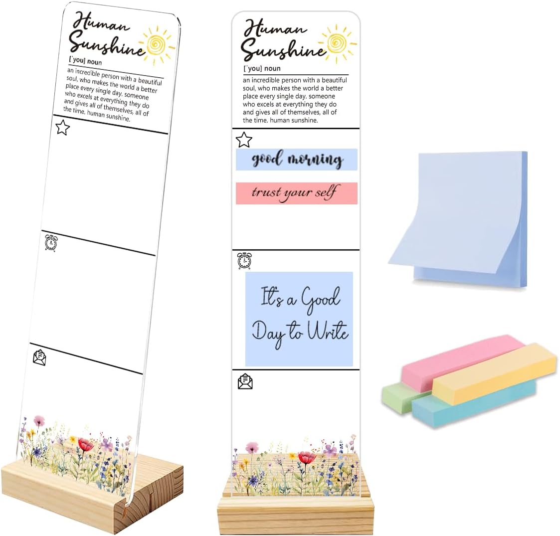 Note to Self Motivational Decor Sticky Note Holder, Mental Health Monitor Memo Board Decorations for School Counseling Office Therapy Desktop Art Decoration School Counselor, Therapist Office Gifts