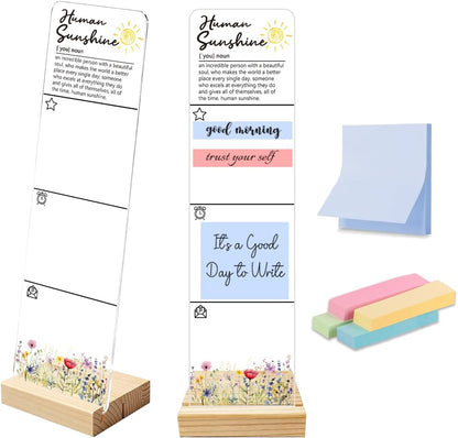 Note to Self Motivational Decor Sticky Note Holder, Mental Health Monitor Memo Board Decorations for School Counseling Office Therapy Desktop Art Decoration School Counselor, Therapist Office Gifts