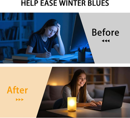 Battery Operated Lamp, Cordless Table Lamp with Timer, Desk Bedside Lamps with LED Warm Light, Glass Small Table Lamp for Bedroom, Bathroom, Living Room, Home Decor - Amber