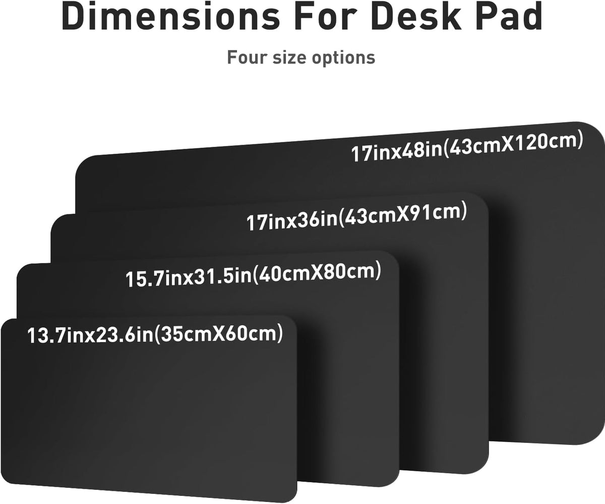 Aothia Leather Office Desk Pad Protector, Non-Slip PU Leather Desk Blotter, Waterproof Laptop Writing Mouse Pad for Office and Home, Black, 31.5" x 15.7" - Colors A